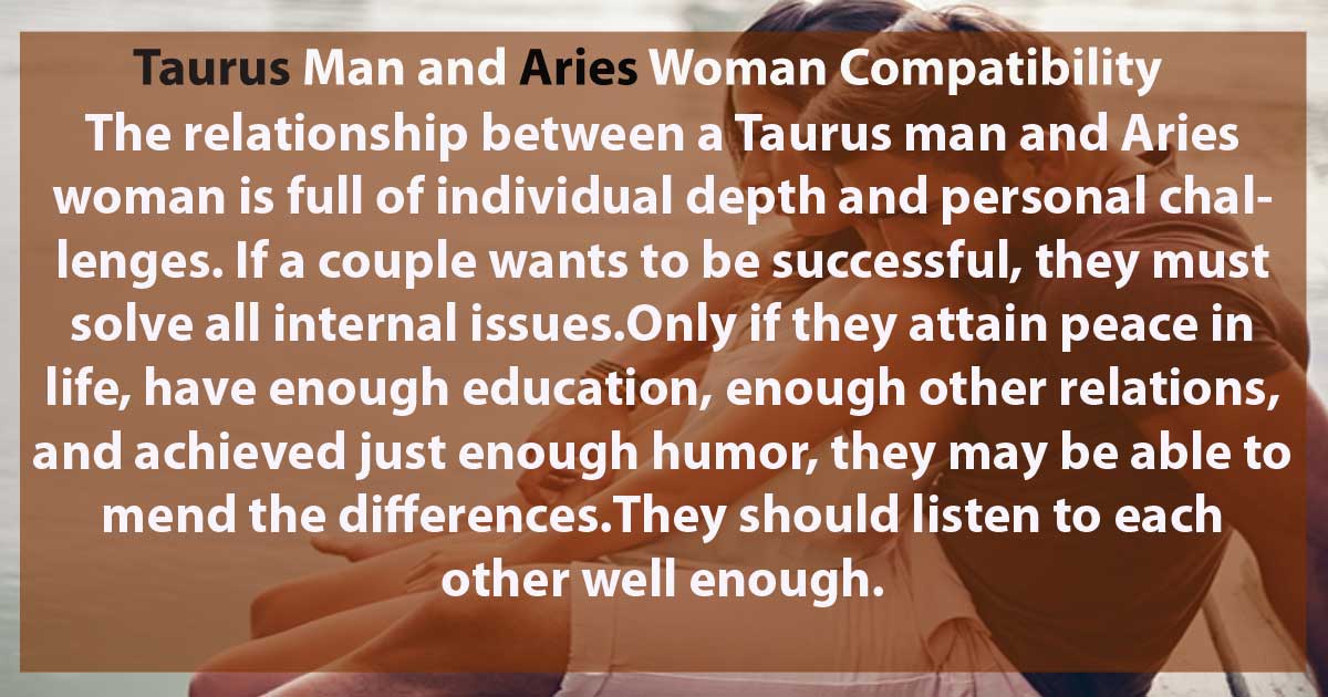 Taurus Man and Aries Woman Compatibility 2024