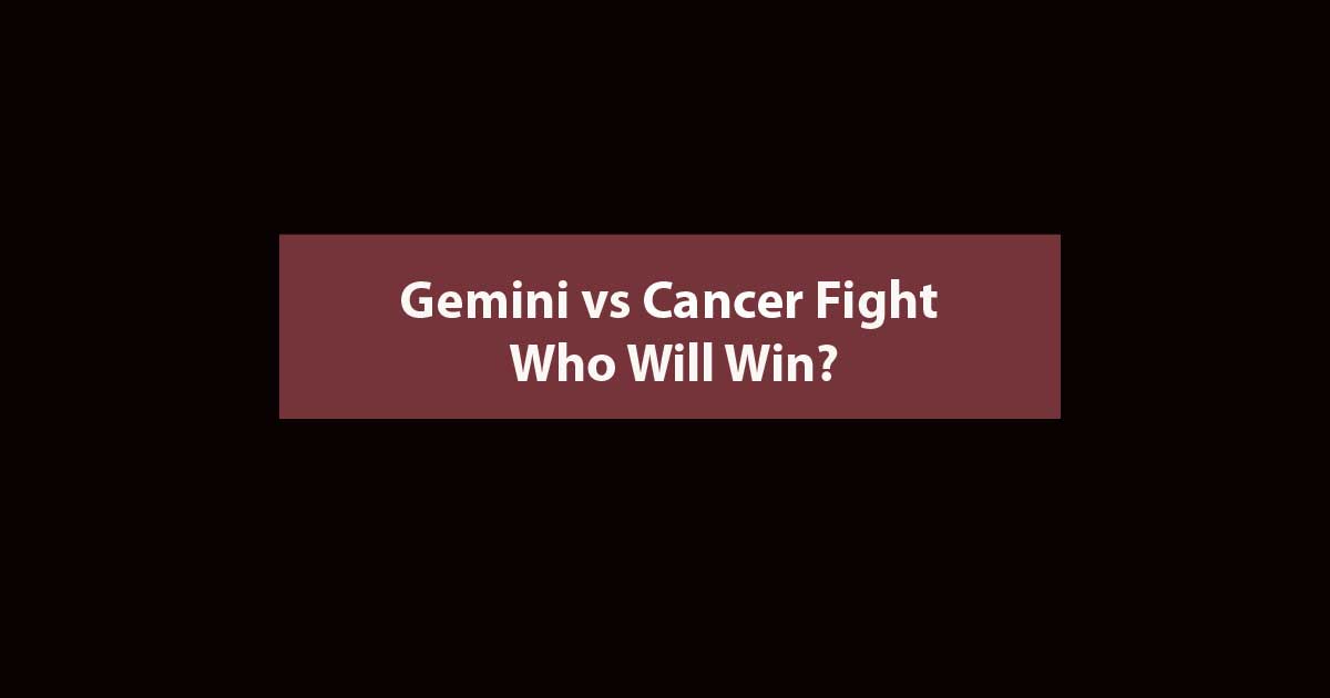 Gemini Vs Cancer Fight 